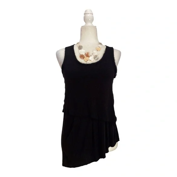 rag & bone Asymmetrical Tiered Tank Sleeveless Top in Black - Picture 9 of 10